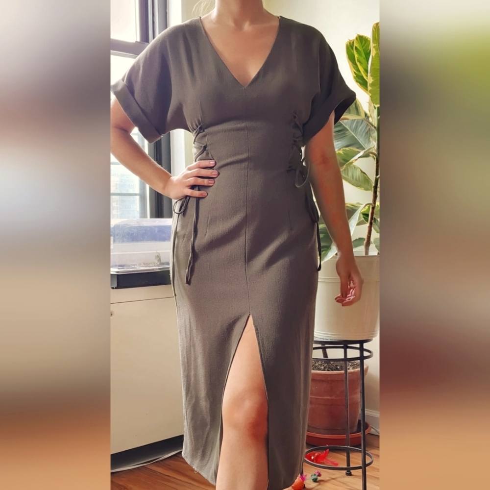 Topshop Army green dress